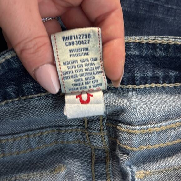 True Religion Women’s Blue Boot Cut Jeans with Signature Stitching 28 - Picture 3 of 7